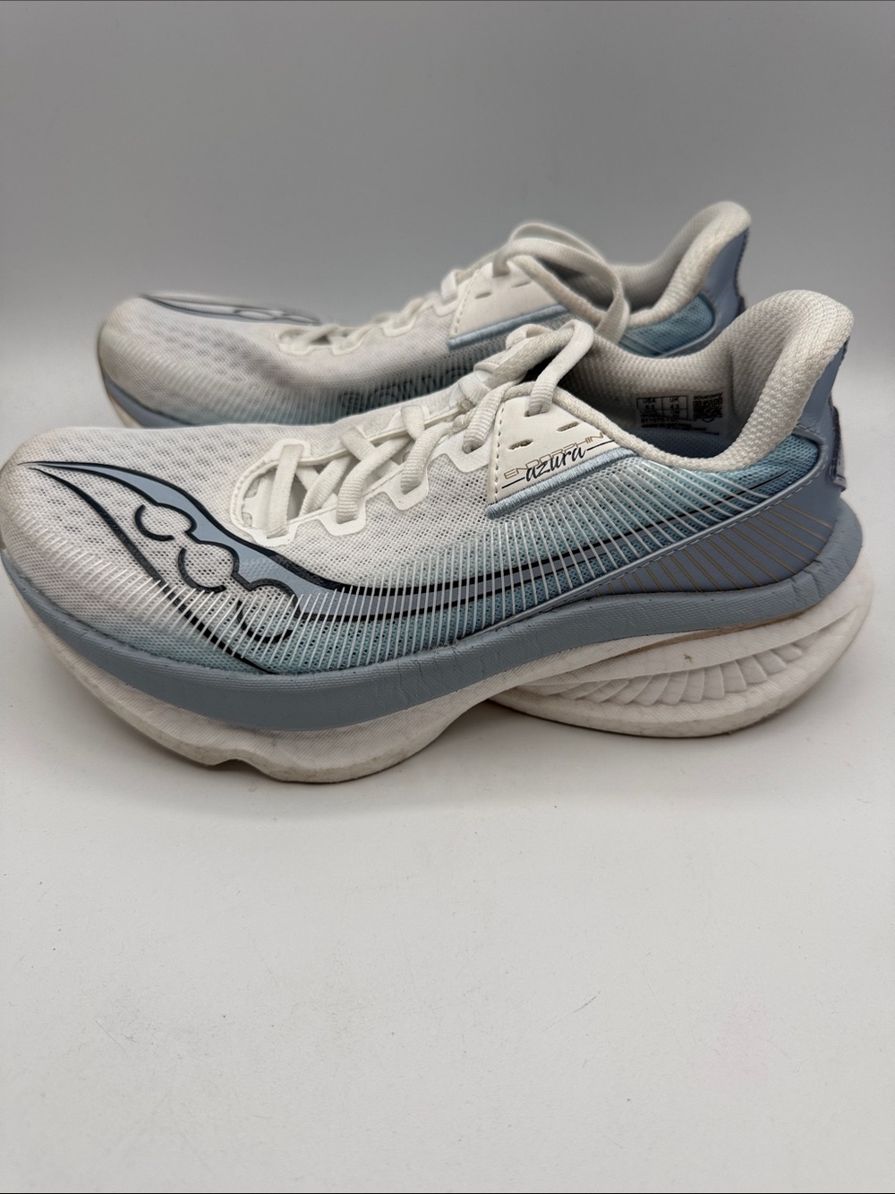 Saucony Endorphin Azura Women's 6.5 Running Sneakers - White & Light Blue S1 - Picture 3 of 6